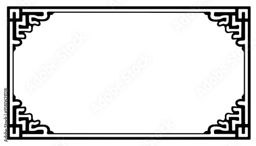 Chinese New Year frame in black silhouette with gold ingot shapes, wealth and prosperity symbol