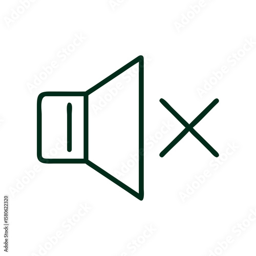 Speaker icon with muted symbol representing sound control concept  