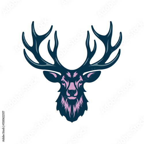 Majestic Stag Head Illustration