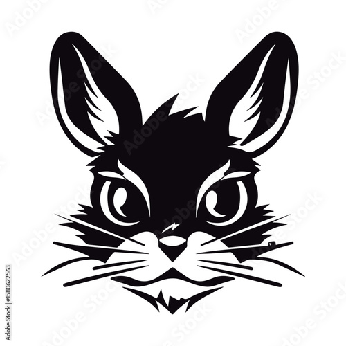 Cute cartoon Chinchilla head Black and white vector illustration for coloring book.