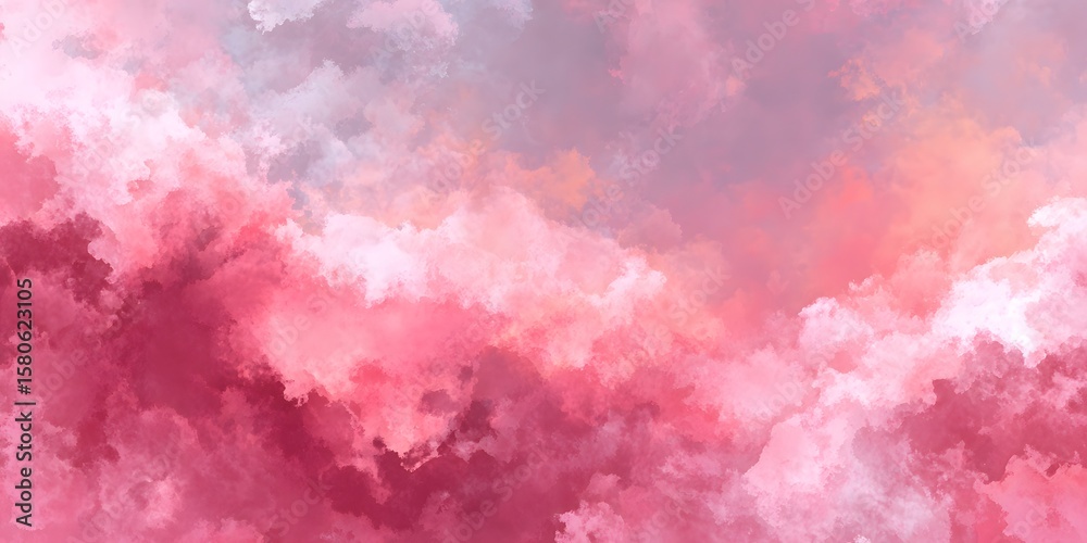 Fototapeta premium abstract soft pink watercolor background blending with a dreamy cloudy sky concept, enhanced by artistic splash design textures