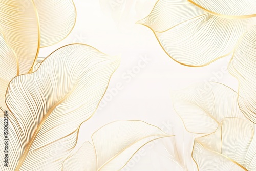 hand drawn white and gold bananaleaf pattern