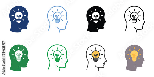 Competency Icons Set Vector Multiple Style Collection