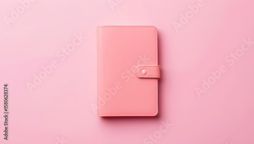 Classic Pink Leather Folder Mockup