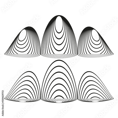 Abstract wave shapes. Line art Vector. Modern ripple pattern. Organic flowing elements.