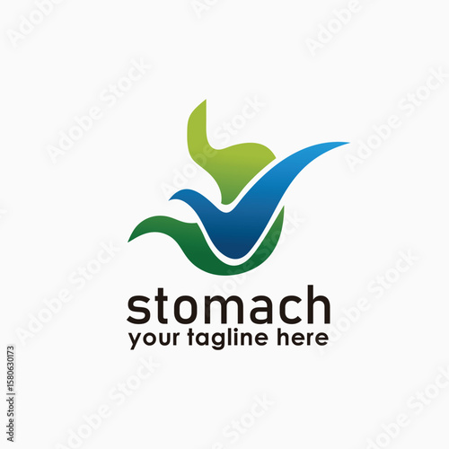 stomach check logo design template, health clinic icon design vector, people logos