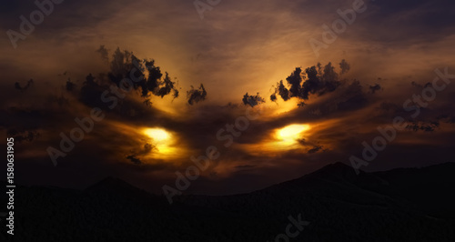 Scary face in the sky