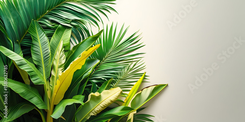 palm leaves in the sun background