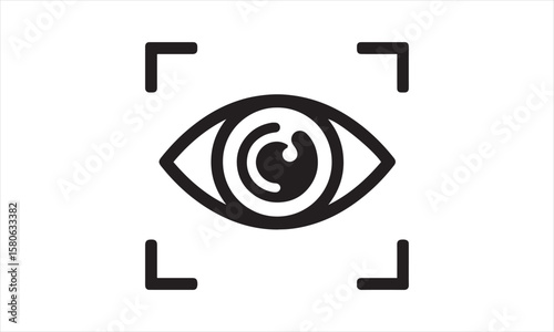 Eye Focus Icon – Surveillance, Vision, UX, Camera Lens Vector
