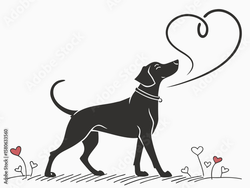 dog and heart
