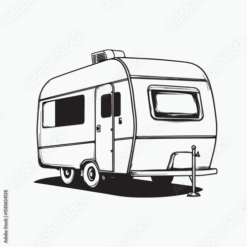 camper van isolated on white