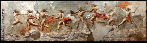 Ancient Greek Heroic Figures Depicted in Classical Mural Art