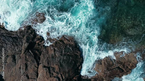 4K Drone Footage of Rocky Coastline with Crashing Waves – Aerial Ascending Shot in Tuscany, Italy