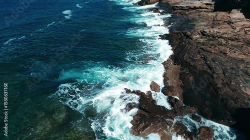 4K Drone Footage of Rocky Coastline with Crashing Waves – Aerial Ascending Shot in Tuscany, Italy