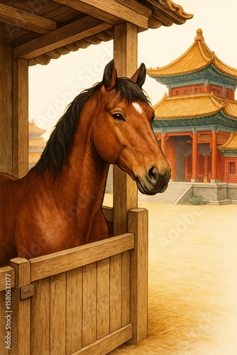 horse in stable chinese temple.jpg