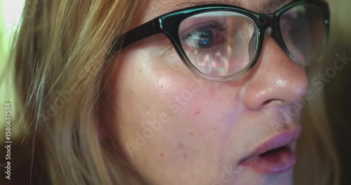 A female investor surprised by the stock market
