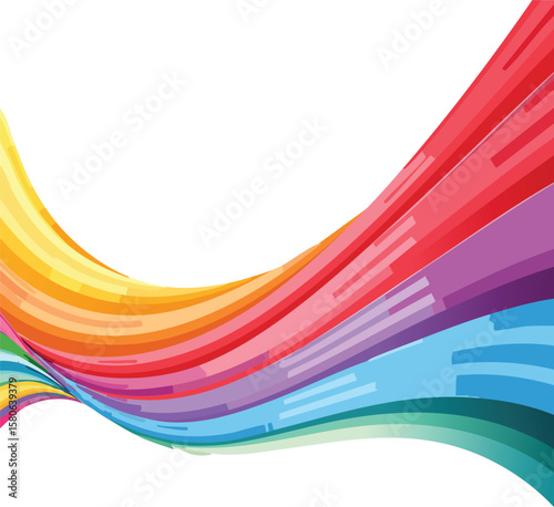 Abstract vibrant rainbow wave a dynamic backdrop of flowing colorful lines and swirling light