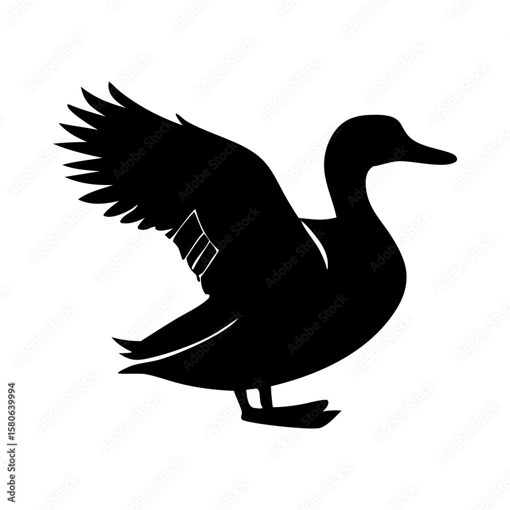 Fototapeta premium A Duck Silhouette Vector Illustration