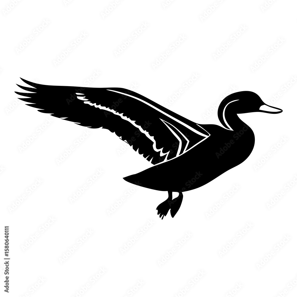 Fototapeta premium A Duck Silhouette Vector Illustration