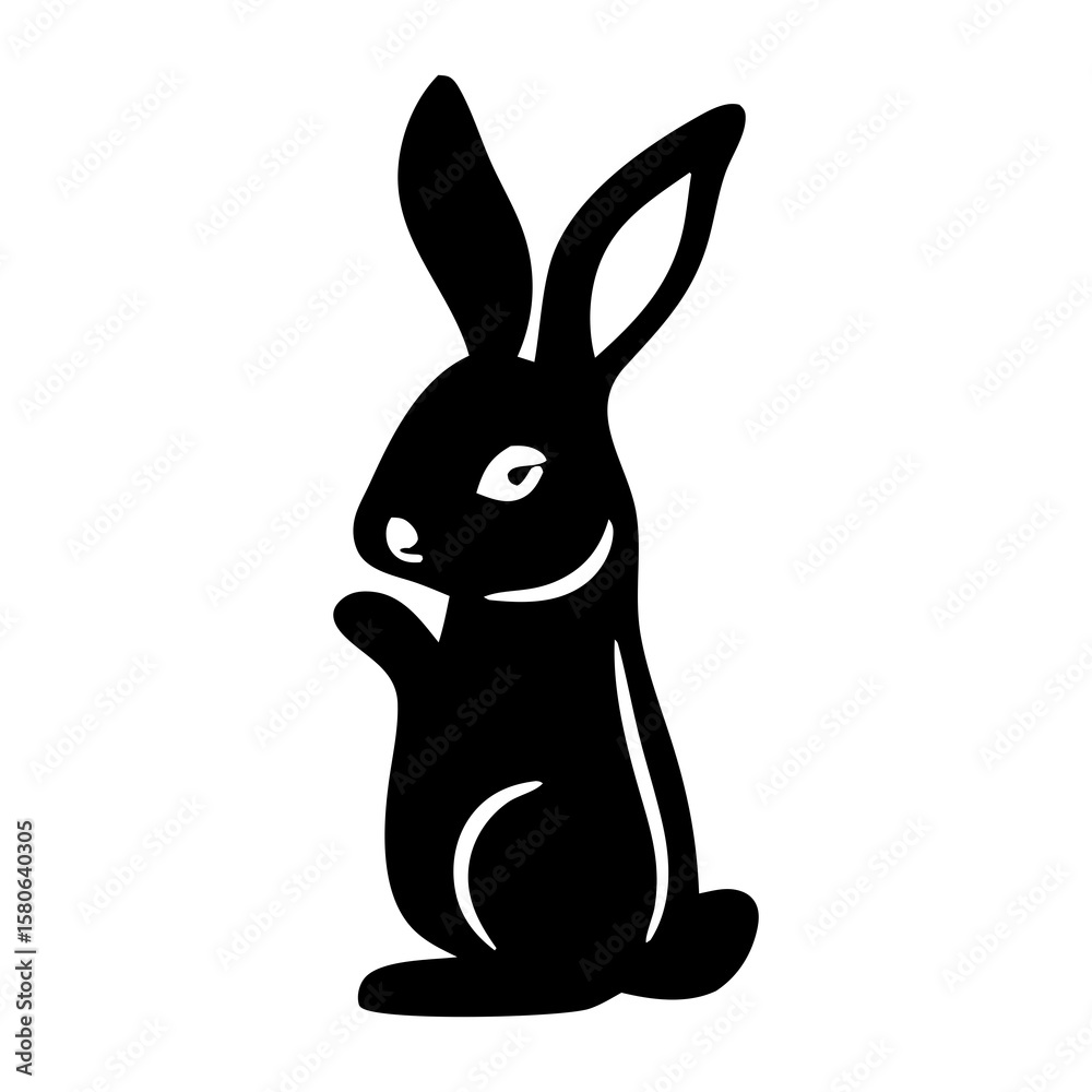 Obraz premium Rabbit Silhouette Vector illustration