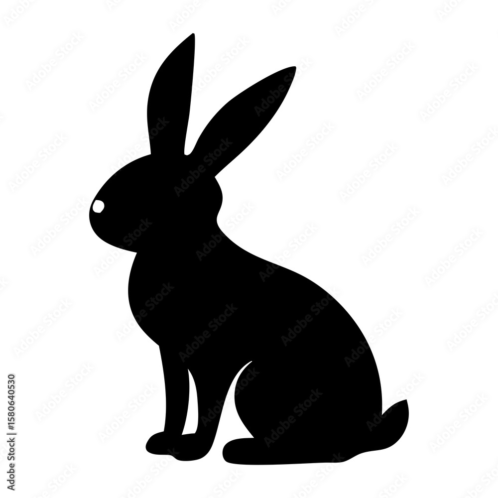 Obraz premium Rabbit Silhouette Vector illustration