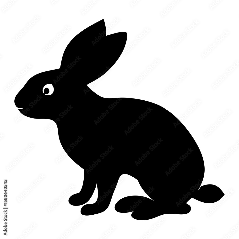 Obraz premium Rabbit Silhouette Vector illustration