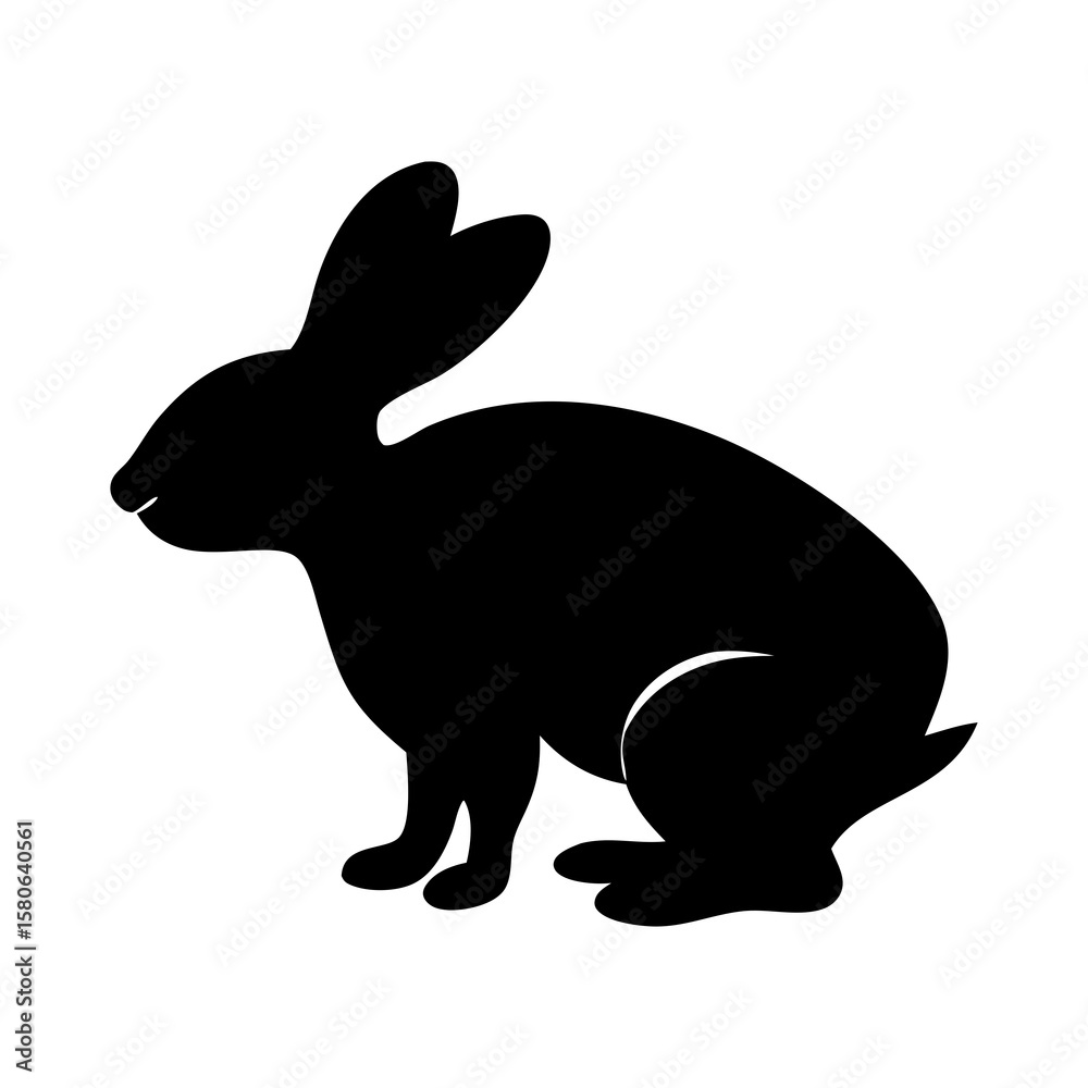 Obraz premium Rabbit Silhouette Vector illustration