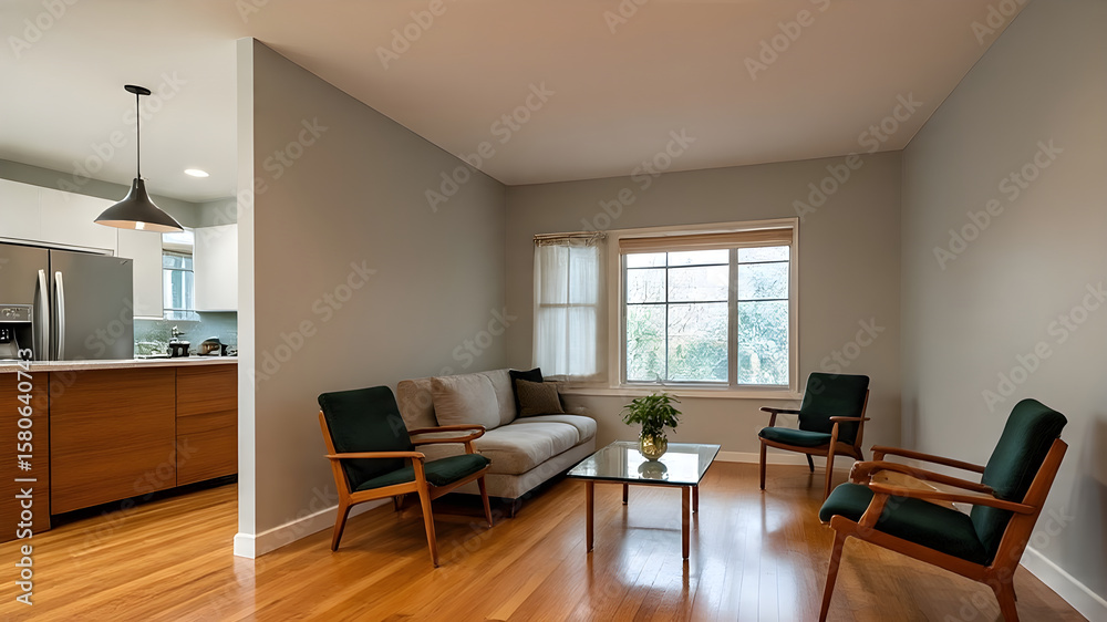 Fototapeta premium inside a mid-century modern apartment