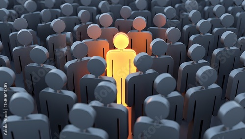 Stand out from the crowd unique selling proposition leadership individuality concept