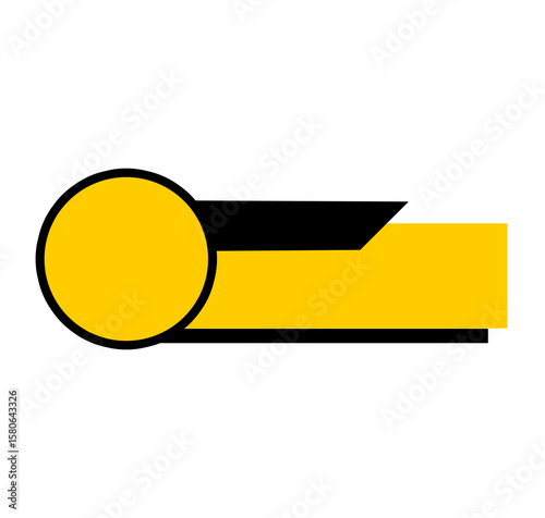 Yellow lower third banner with modern broadcast design isolated on white background