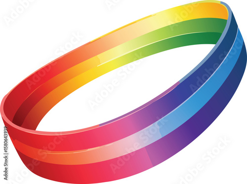 Abstract colorful background with swirling rainbow ribbons, vibrant circular patterns, and an illustrative wave design