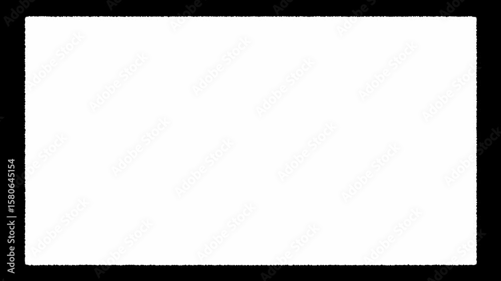 Doodle Scribble 16:9 video frame border overlay on black background 4k
