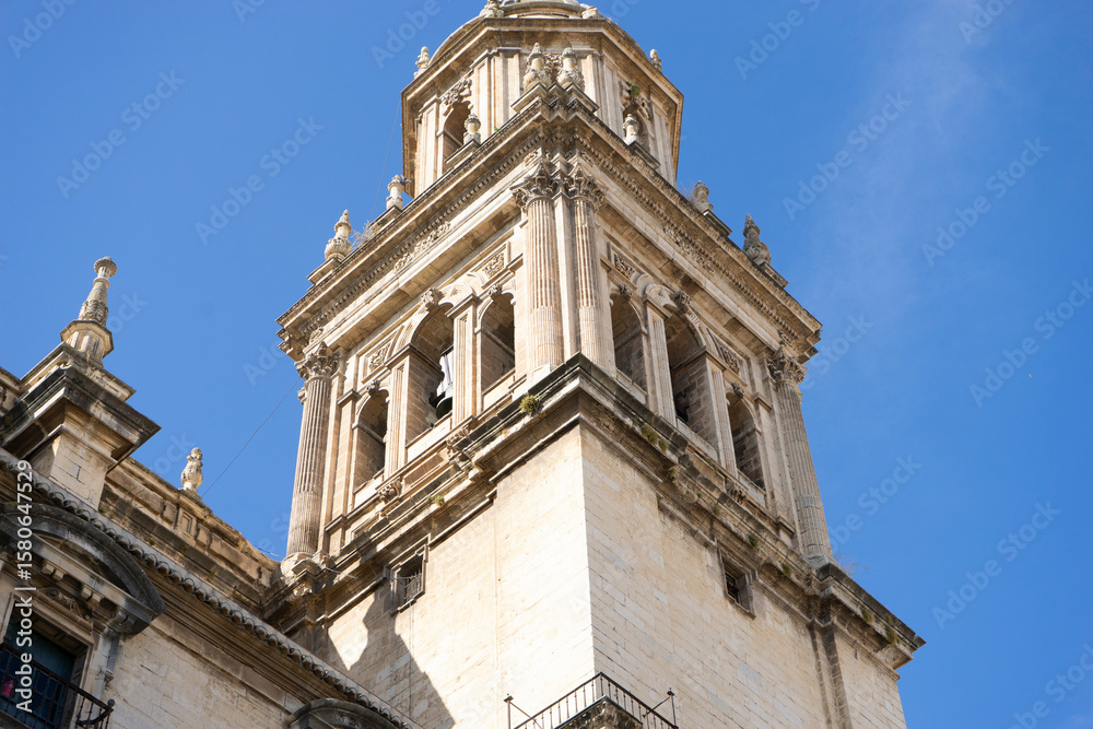 Fototapeta premium Explore the stunning architecture of Santa Iglesia Catedral in Jaen, Andalucia, showcasing intricate details and historical significance