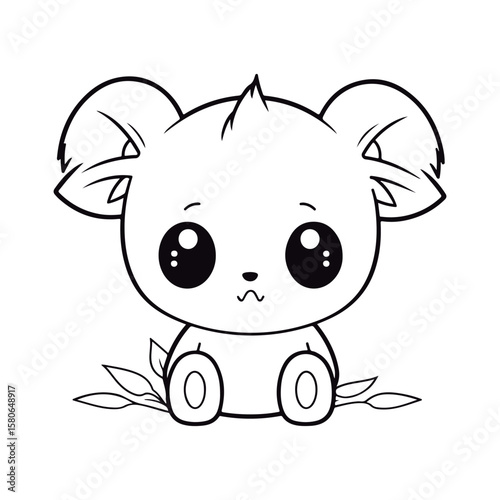 Cute cartoon baby Koala kawai illustration
