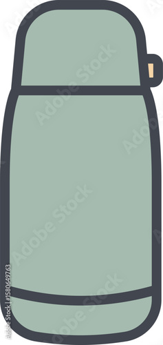 Portable Thermos Bottle for Camping Illustration