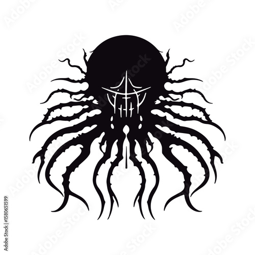 Coloring book for children baby Brittle Star vector illustration isolated on a white background.