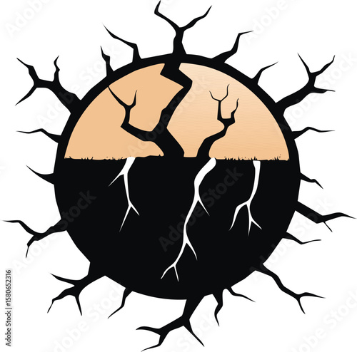 Silhouette of cracks silhouette design black
