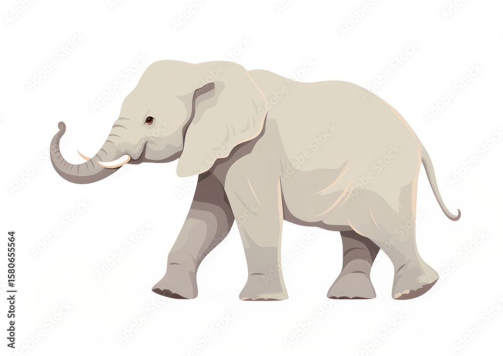 Obraz premium Elephant walking elephant illustration wildlife.