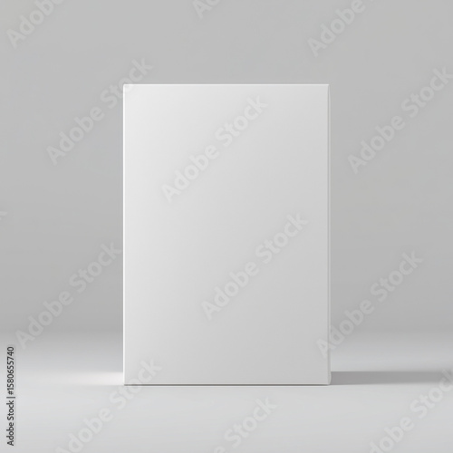 Minimalist Blank Cereal Box Mockup on Plain Light Grey Studio Background