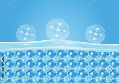 Serum and moisturizing concept elements vitamins for personal care and beauty 3d rendering