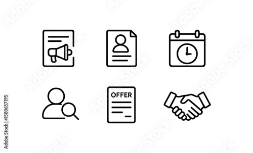 Recruitment process workflow with key steps in business hiring