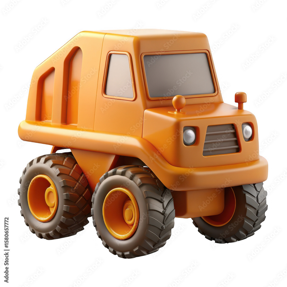Obraz premium 3D Orange monster truck isolated on transparent background