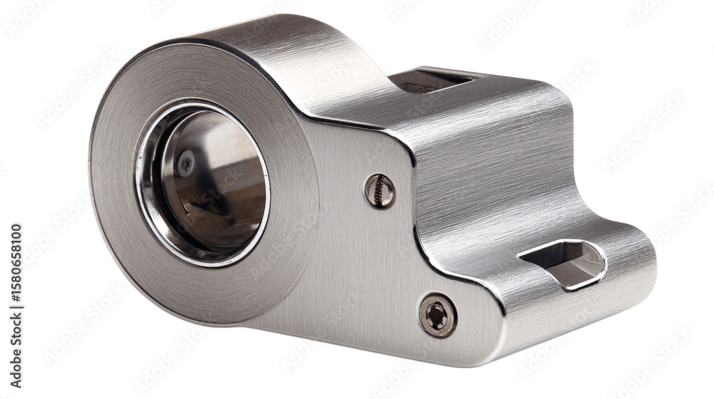 Obraz premium A brushed metal tape dispenser variant 5729, white background --ar 16:9