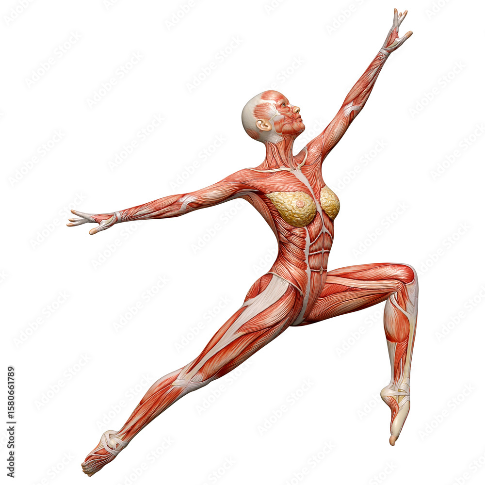 3D Rendering Female Anatomy Figure on White 3D Rendering Female Anatomy Figure on White