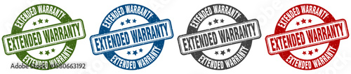 extended warranty stamp. extended warranty round stamp set isolated on white background