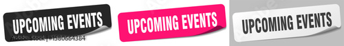 upcoming events sticker. upcoming events sticker set on white background