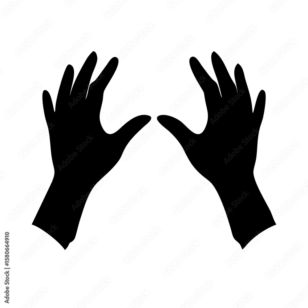 Obraz premium hands in gloves vector, hands vector art