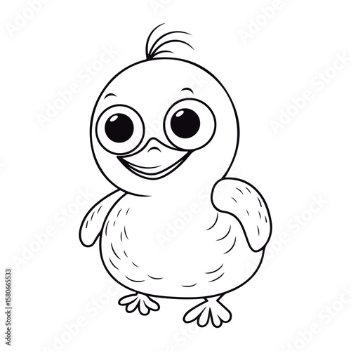 Cute cartoon baby Duck kawai illustration