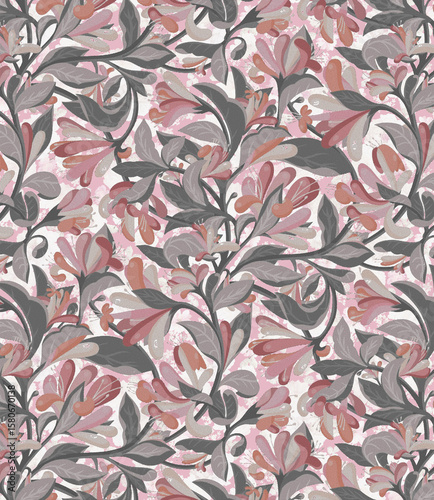 Wallpaper Mural Colorful Botanical All Over Pattern with Texture Design Torontodigital.ca