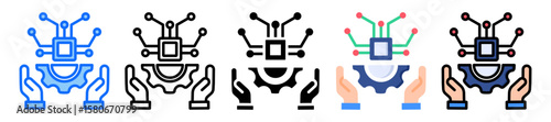 Digital Transformation icon Multi Style Vector Illustration